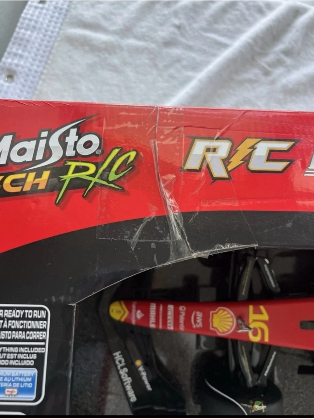 MAISTO  1/10 Ferrari Red and Yellow Formula Racing Car Toy Authentic Sound